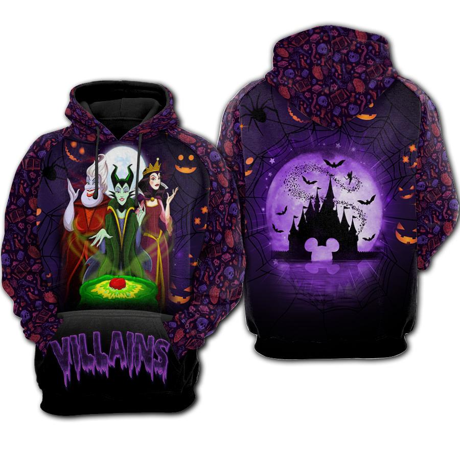  DN Hoodie DN Villains Maleficent Ursula Evil Queen Halloween Hoodie