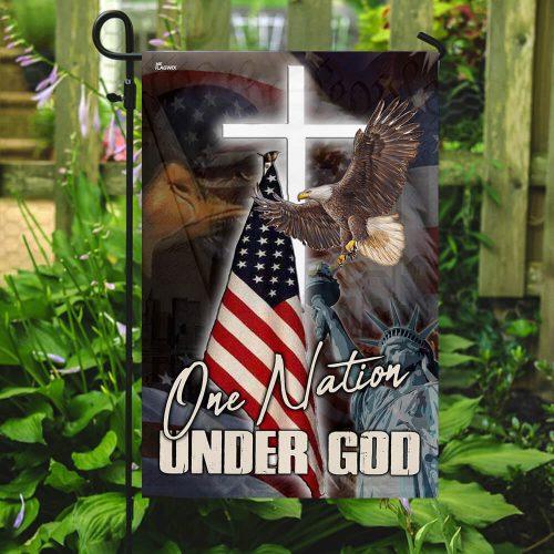 4th Of July Flags One Nation Under God America Flag Garden And House Flag Independence Day 4th July Gift