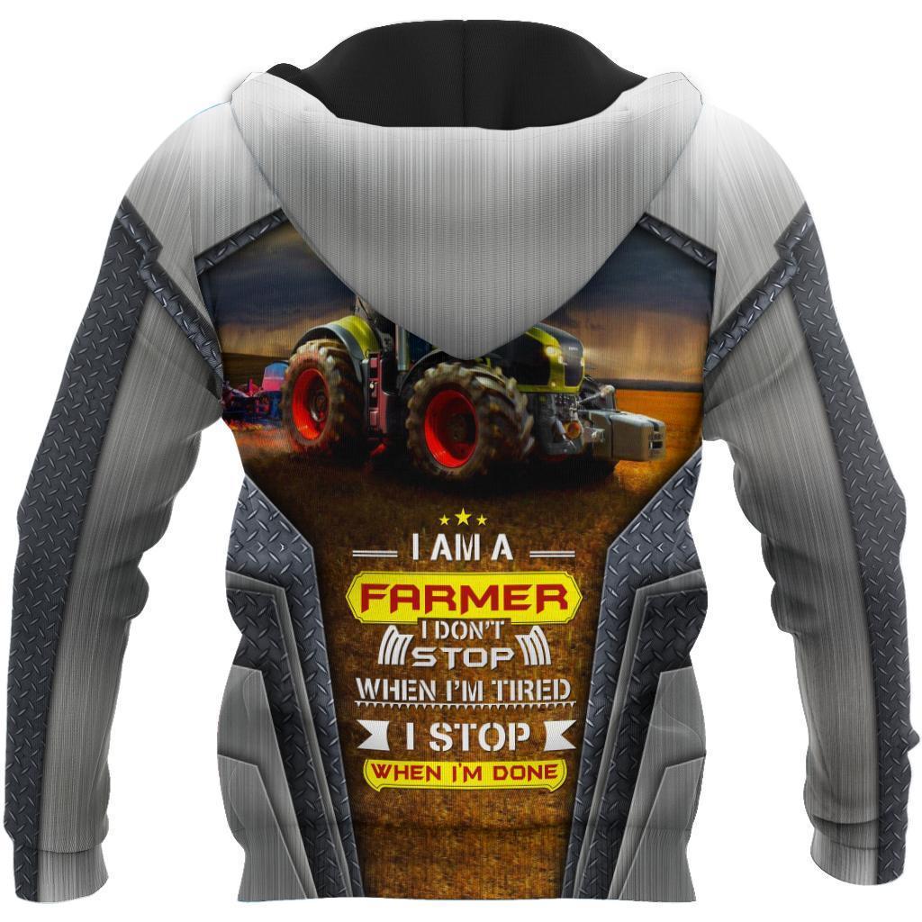 Gifury Farmer Hoodie Farmer Apparel Tractor I'm A Farmer I Don't Stop When I'm Tired I Stop When I'm Done Hoodie 2024