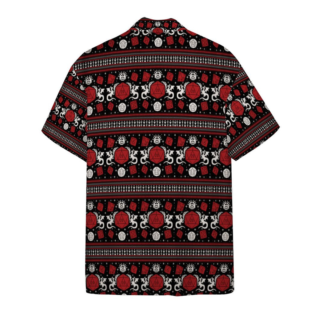  Dungeon And Dragon Hawaii Shirt Dragons And Dices Black Red Hawaiian Aloha Shirt