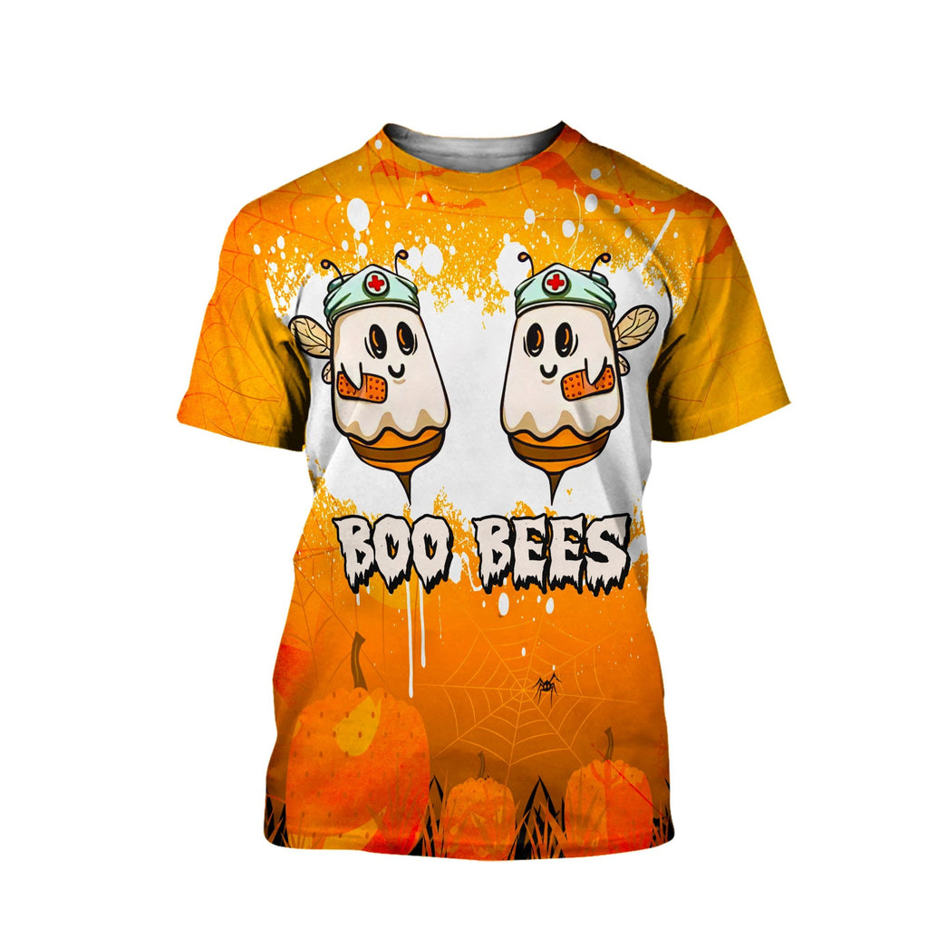 Gifury Halloween Shirt Halloween Apparel Boo Bees Shirt Halloween Boo Bees Nurse Orange Hoodie Halloween Hoodie 2024