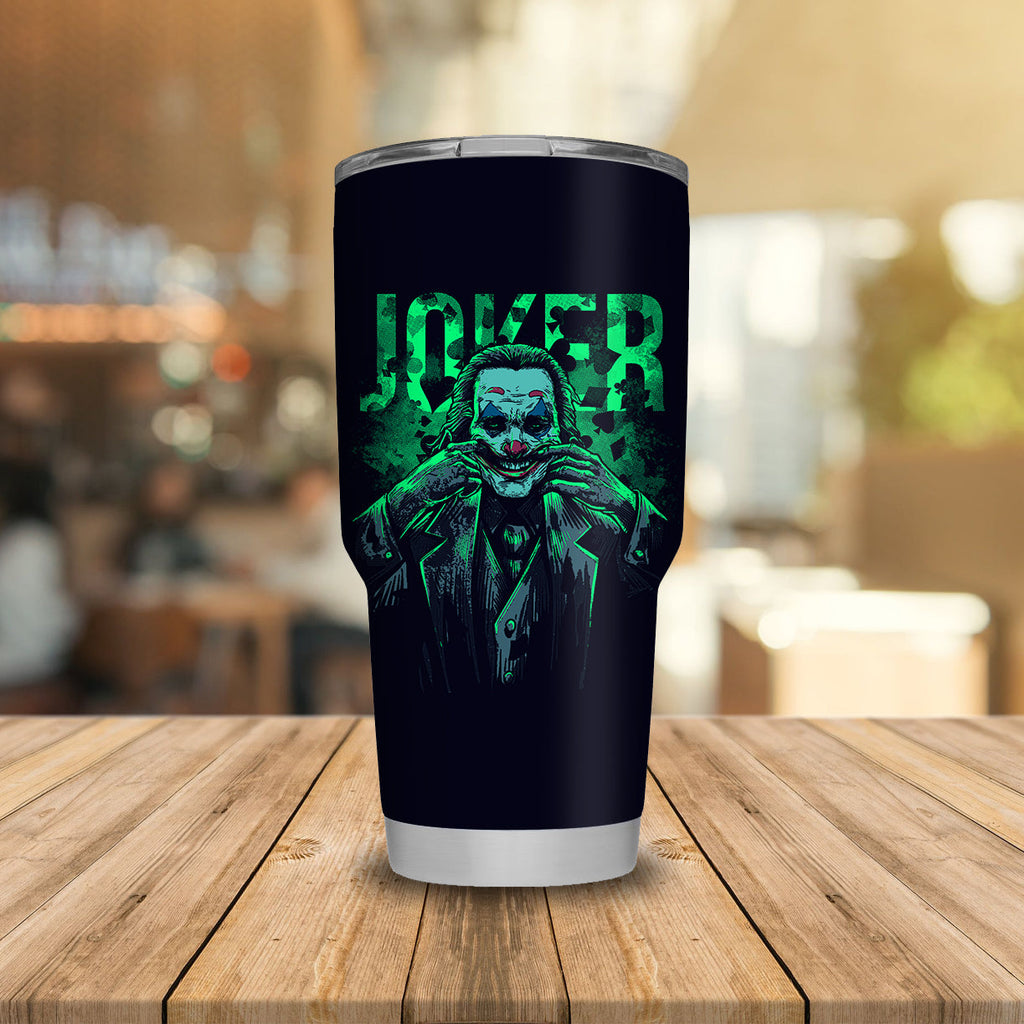  DC Tumbler JK Put On A Happy Face Tumbler Cup Amazing High Quality DC JL Travel Mug