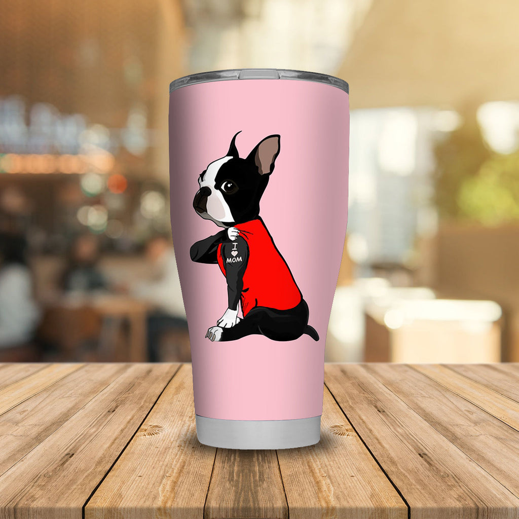 Gifury Dog Mother Tumbler Boston Mama Dog Mama Lovers Tumbler Cup Dog Travel Mug 2026