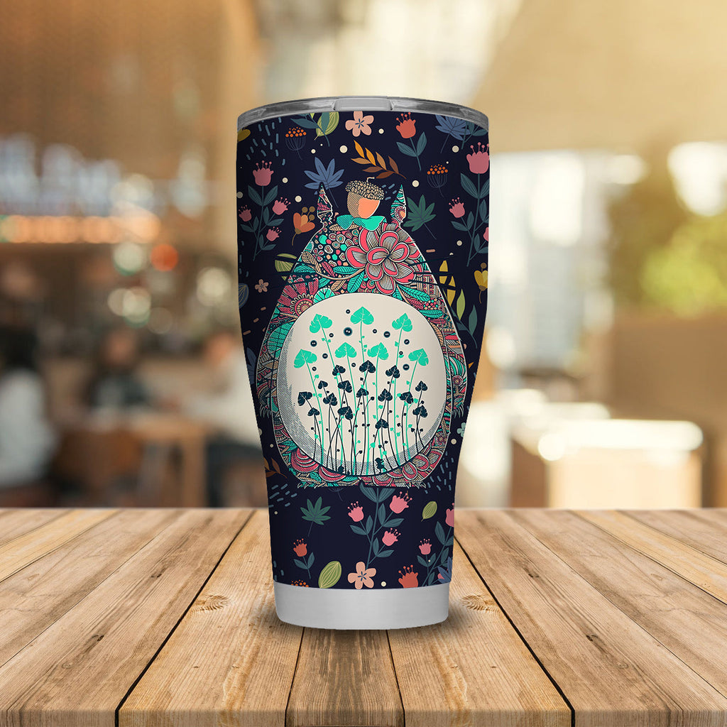  S.Ghibli Tumbler S.Ghibli Totoro Floral Tumbler Cup Awesome High Quality S.Ghibli Totoro Travel Mug 