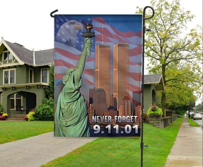 Gifury Patriot Day Garden Flag September 11th Flag Never Forget 09-11-2001 Statue Of Liberty Garden Flag Patriot Day Flag 2022