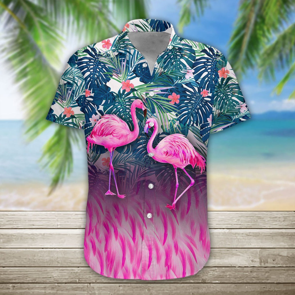 Gifury Flamingo Hawaii Aloha Shirt Flamingo Tropical Forest Hawaiian Shirt Flamingo Aloha Shirt 2023