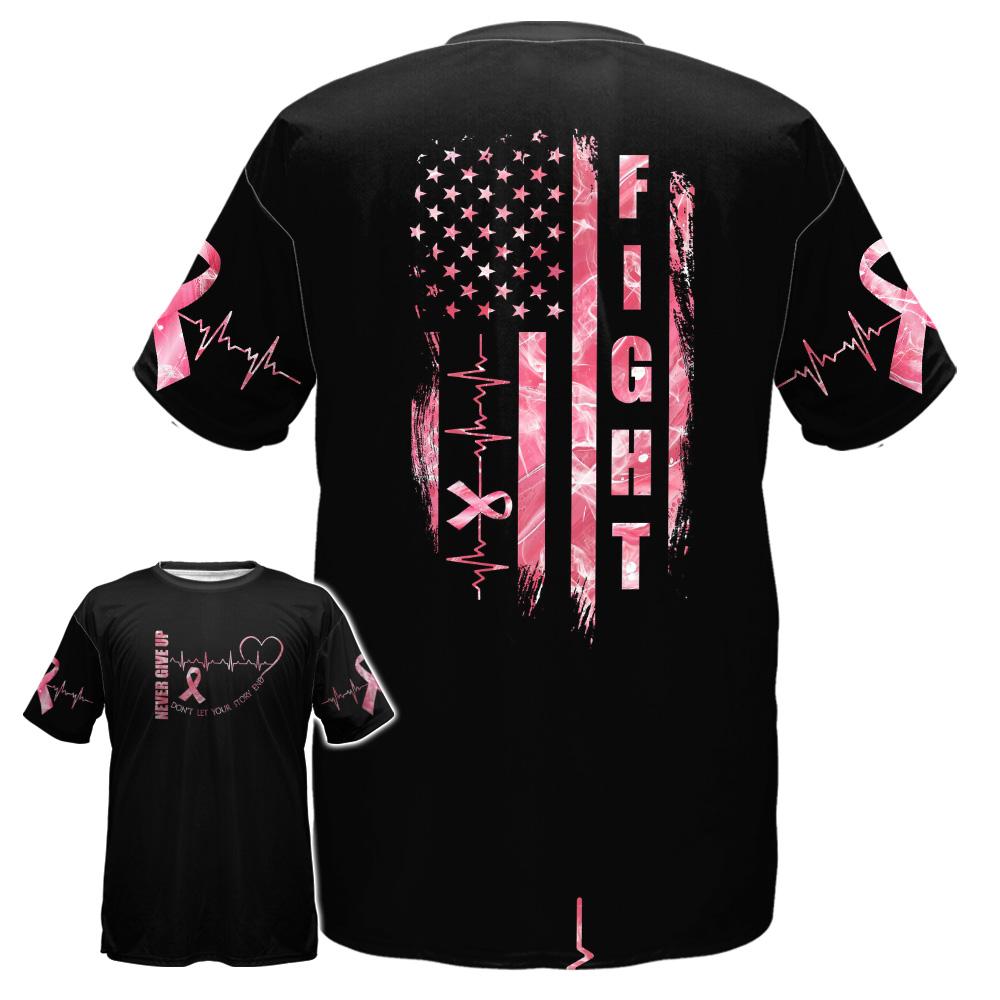 Gifury Breast Cancer Shirt Breast Cancer Fight Never Give Up Don't Let Your Story End American Flag Pink Hoodie Breast Cancer Hoodie 2022