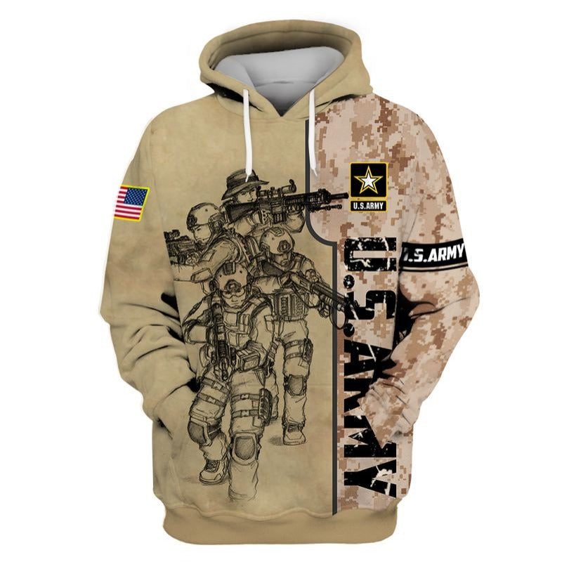 U.S Army Veteran Hoodie Military Hoodie Soldiers Brothers 3D Shirt Apparel