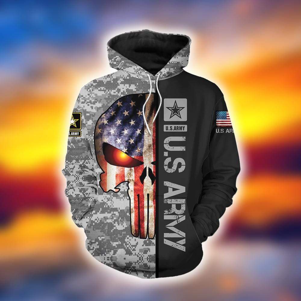 Veteran Hoodie Honor The Fallen American Flag Skull Hoodie 3D