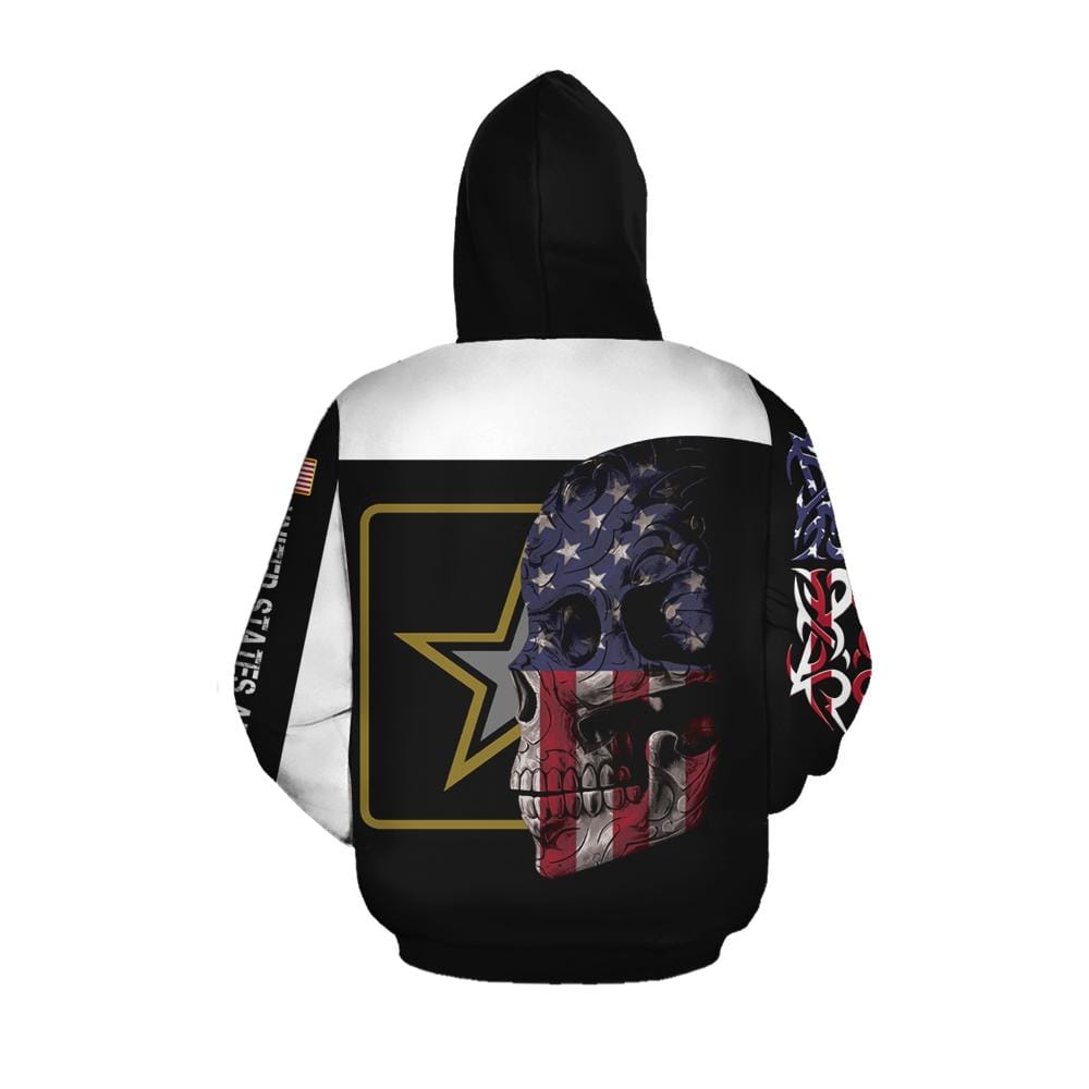 Veteran Hoodie Skull American Flag US Army Veteran 3D All Over Print Hoodie