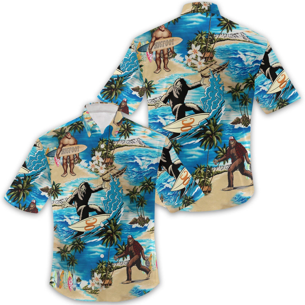Bigfoot Hawaii Shirt Bigfoot Surfing Hawaiian Shirt Adult Full Print Aloha Shirt