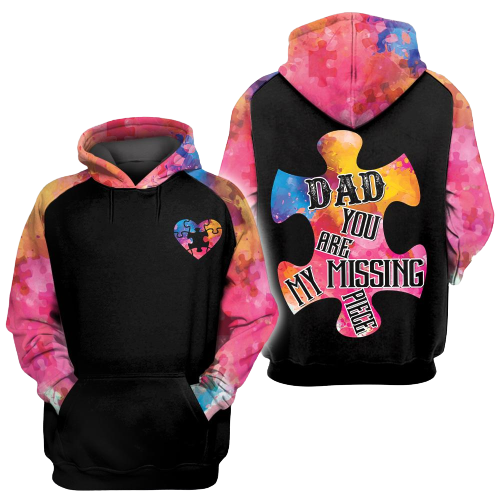  Father Autism Hoodie Father's Day Gift Dad You Are My Missing Piece Hoodie Autism Apparel 2023