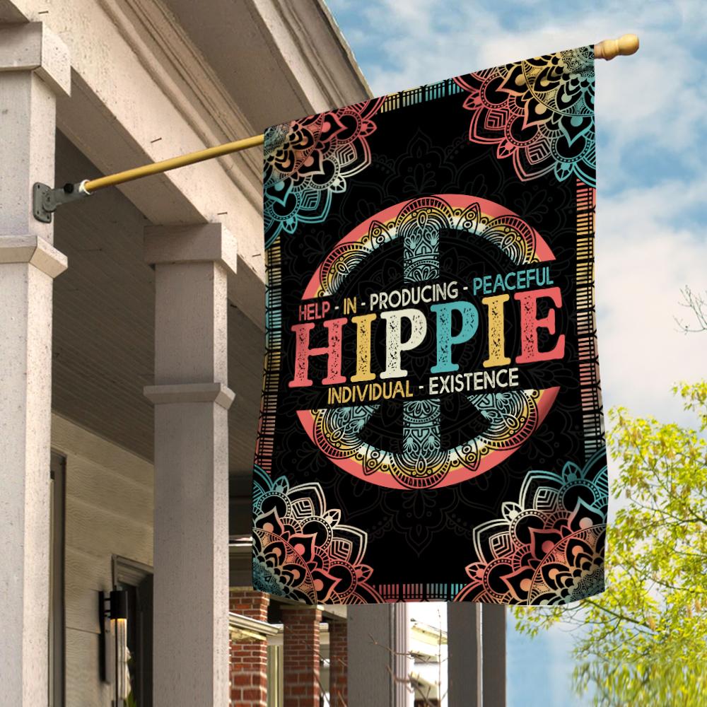  Hippie House Flag Help In Producing Peaceful Hippie Individual Existence Mandala Black Garden Flag