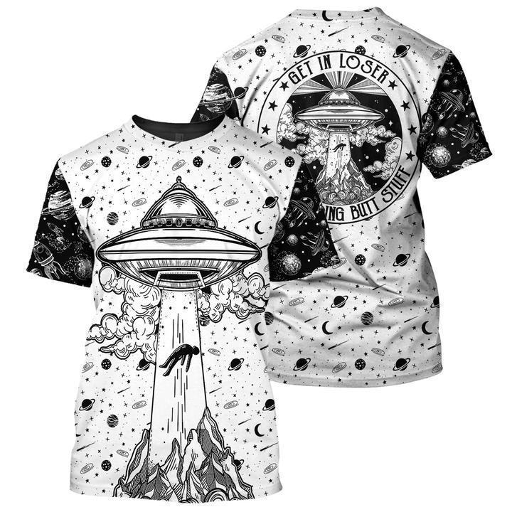 Gifury UFO T-shirt UFO Black White Planet Pattern T-shirt UFO Hoodie UFO Apparel 2023