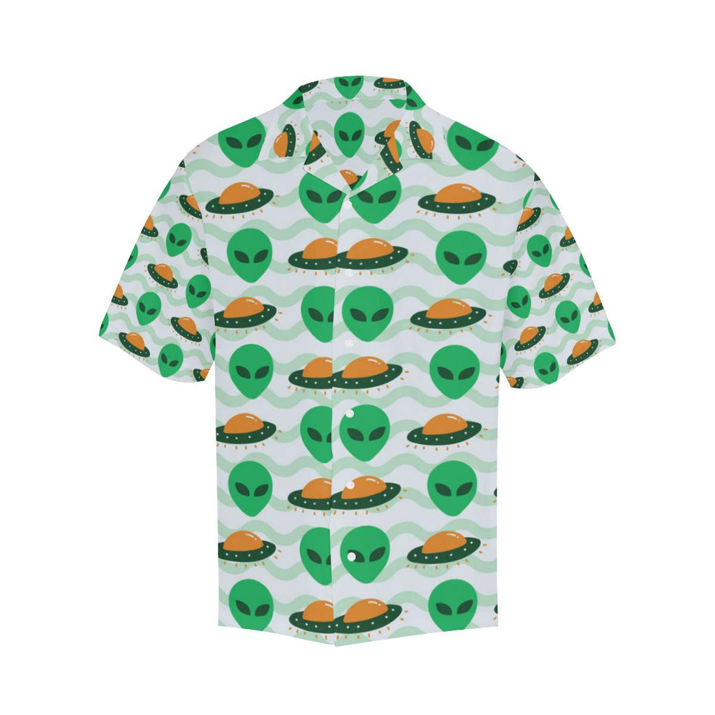 Gifury UFO Aloha Shirt Green Alien Orange UFO White Hawaiian Shirt UFO HawaiiShirt 2022