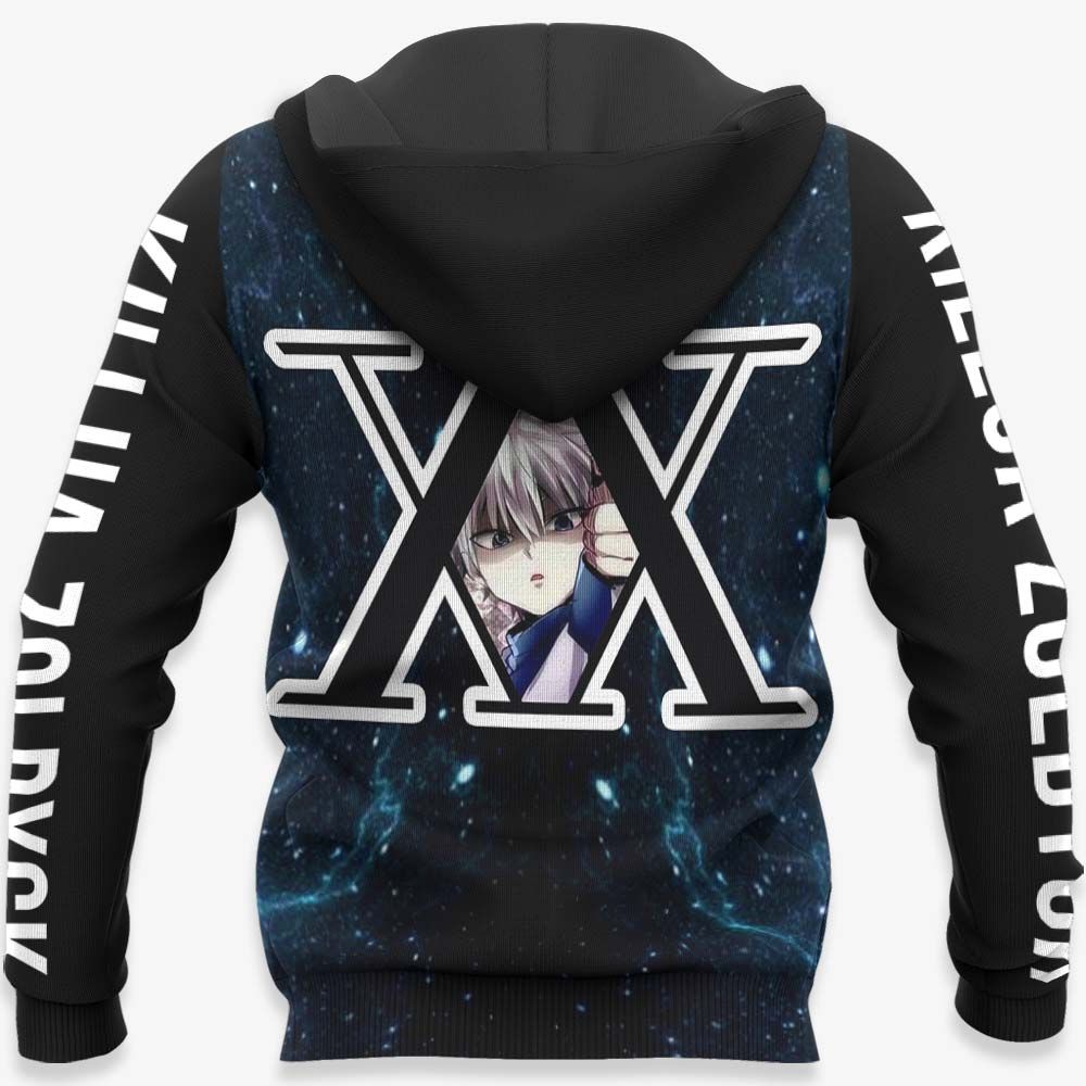 Hunter X Hunter Hoodie Killua Zoldyck XX Lighting Skill Black Blue Hoodie   Hunter Hunter Merch