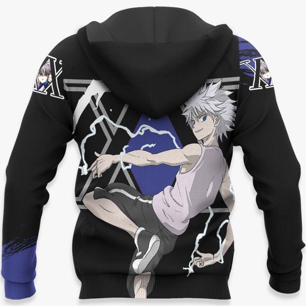 Hunter X Hunter Hoodie Killua Zoldyck Lighting Black Purple Hoodie   Anime Hoodie