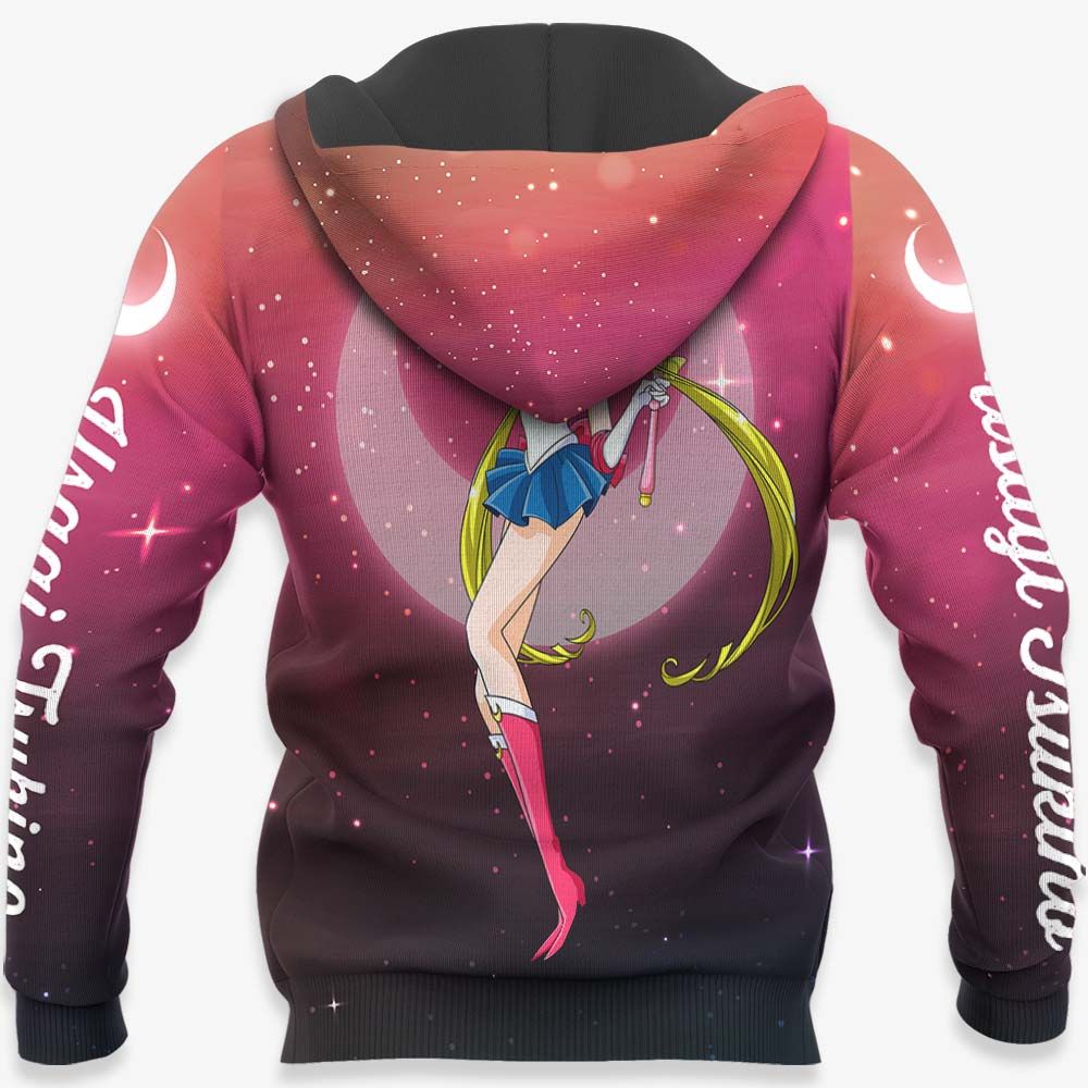 Sailor Moon Hoodie Sailor Moon Usagi Tsukino Transform Pink Hoodie   Anime Hoodie