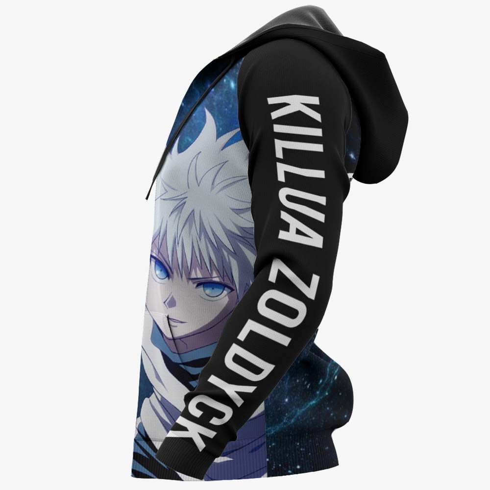 Hunter X Hunter Hoodie Killua Zoldyck XX Lighting Skill Black Blue Hoodie   Hunter Hunter Merch