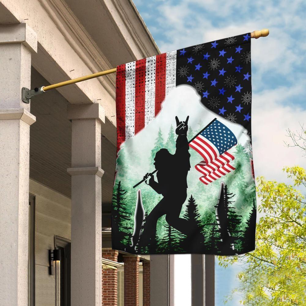 4th Of July Flags Bigfoot Peace Sign Celebration Fourth Of July Flags Independence Day's Gift