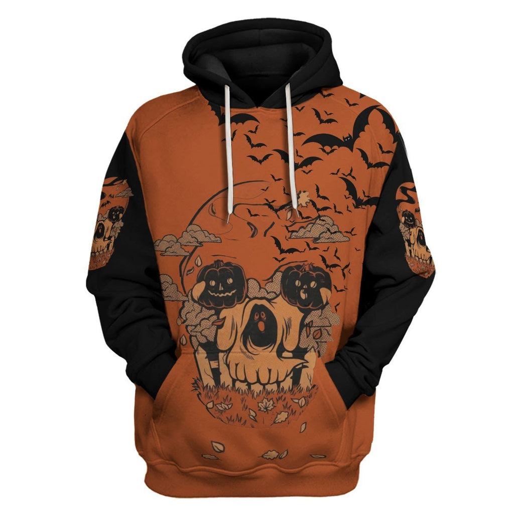 Gifury Halloween Shirt Halloween Apparel Halloween Pumpkin Ghost Skull Bats Black Orange T-shirt Halloween Hoodie 2022