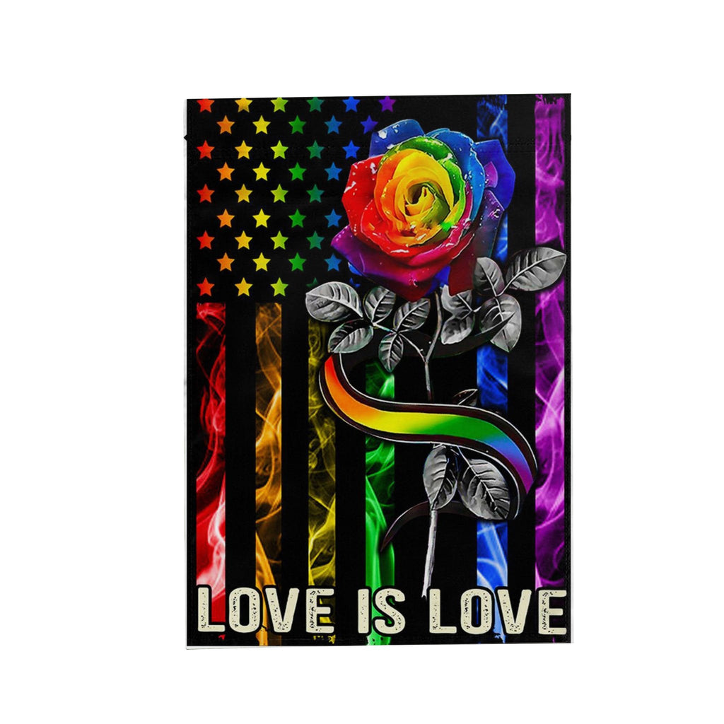  LGBT Pride Flag Rainbow Rose American Flag Love Is Love Garden And House Flag