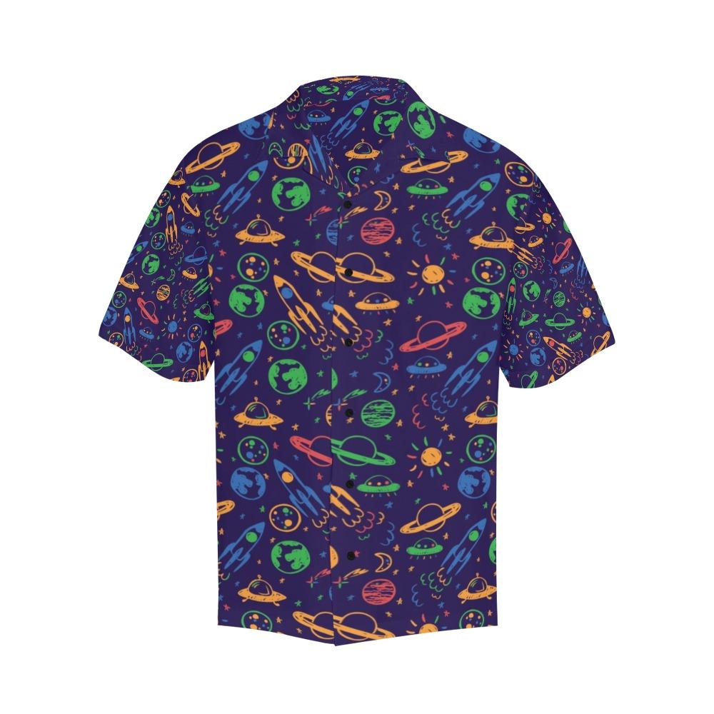 Gifury UFO Hawaii Shirt Space Planet UFO Pattern Blue Hawaiian Shirt UFO Aloha Shirt 2022