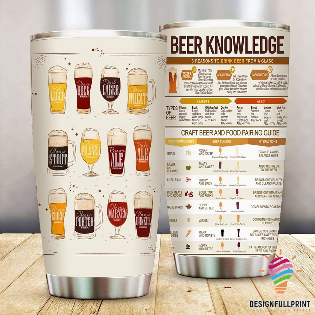 Gifury Beer Tumbler 20 Oz Types Of Beer Beer Knowledge White Tumbler Cup 20 Oz Beer Travel Mug 2022