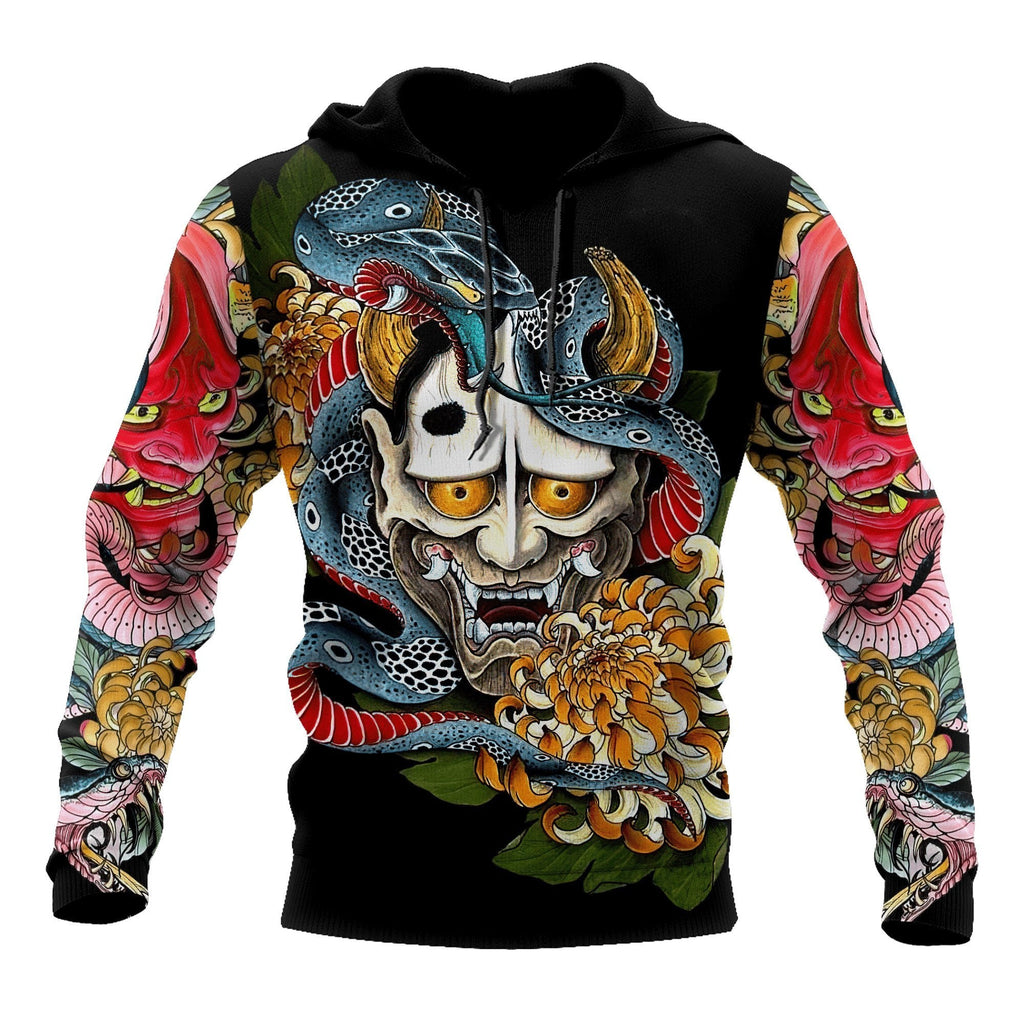 Gifury Japan T-shirt Japanese Snake Mask Art Japan Culture T-shirt Japan Hoodie Apparel 2023