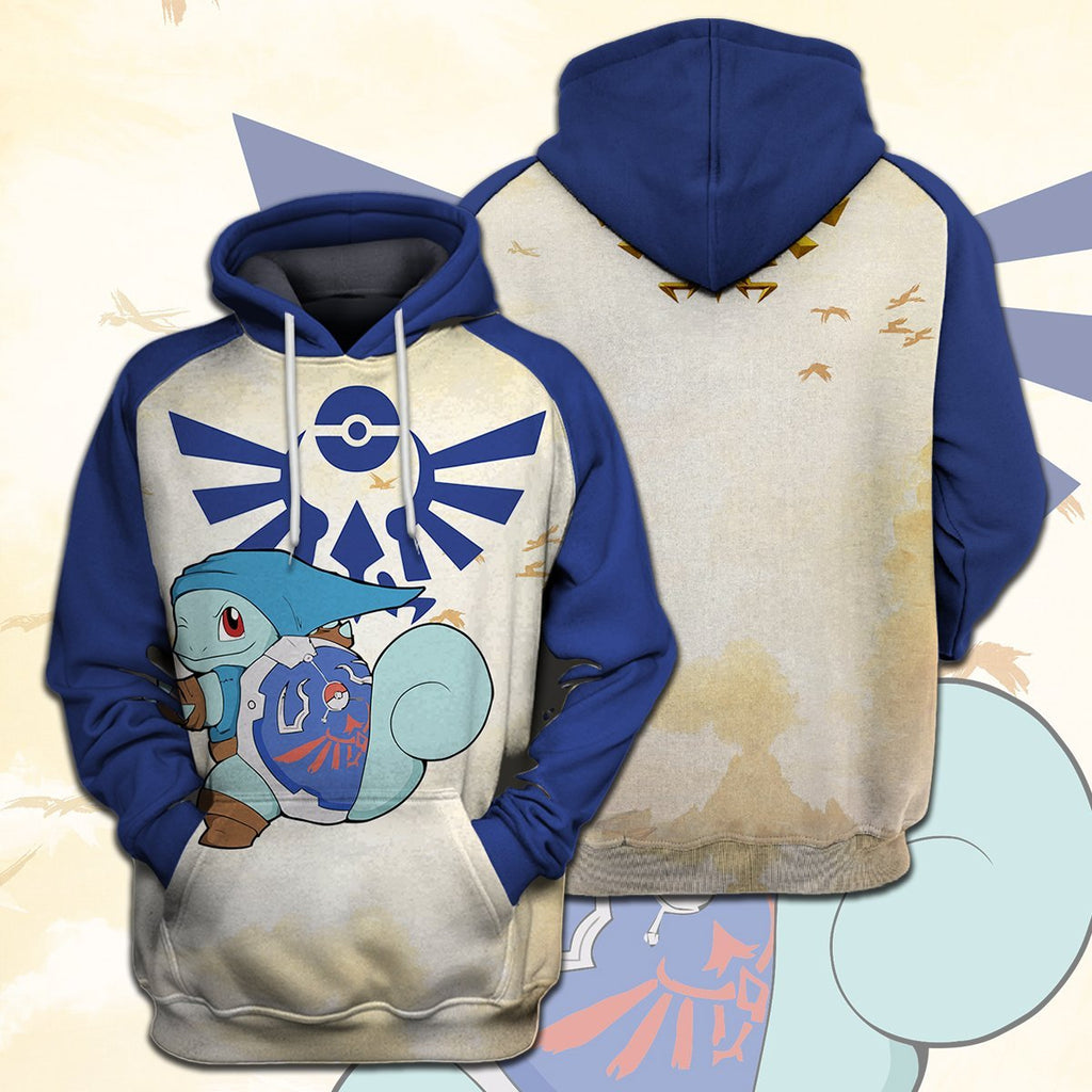  Legend Of Zelda Pokemon Shirt Pokemon Squirtle Link Crossover Hyrule Symbol T-shirt Legend Of Zelda Hoodie 