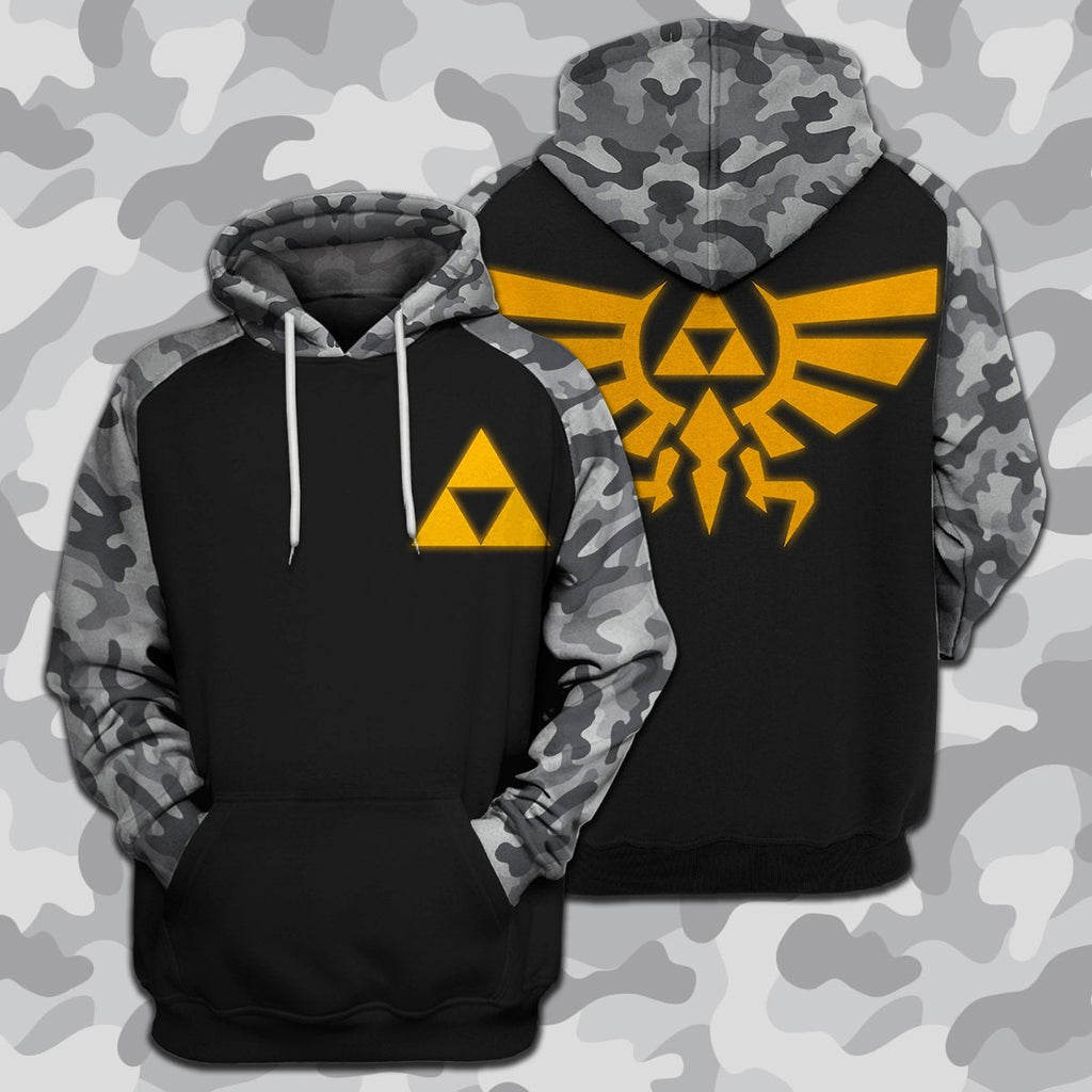  Legend Of Zelda T-shirt Triforce Hyrule Symbol Camouflage T-shirt Legend Of Zelda Hoodie 