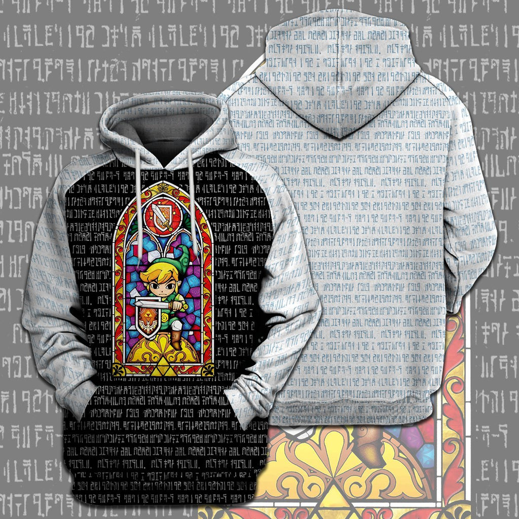  Legend Of Zelda Shirt Link Stained Glass Ancient Language T-shirt Legend Of Zelda Hoodie 