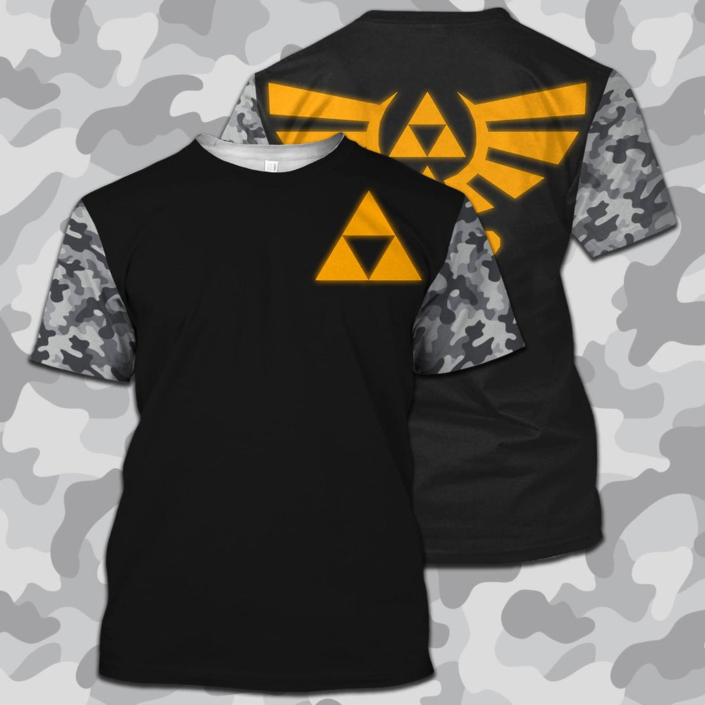  Legend Of Zelda T-shirt Triforce Hyrule Symbol Camouflage T-shirt Legend Of Zelda Hoodie 