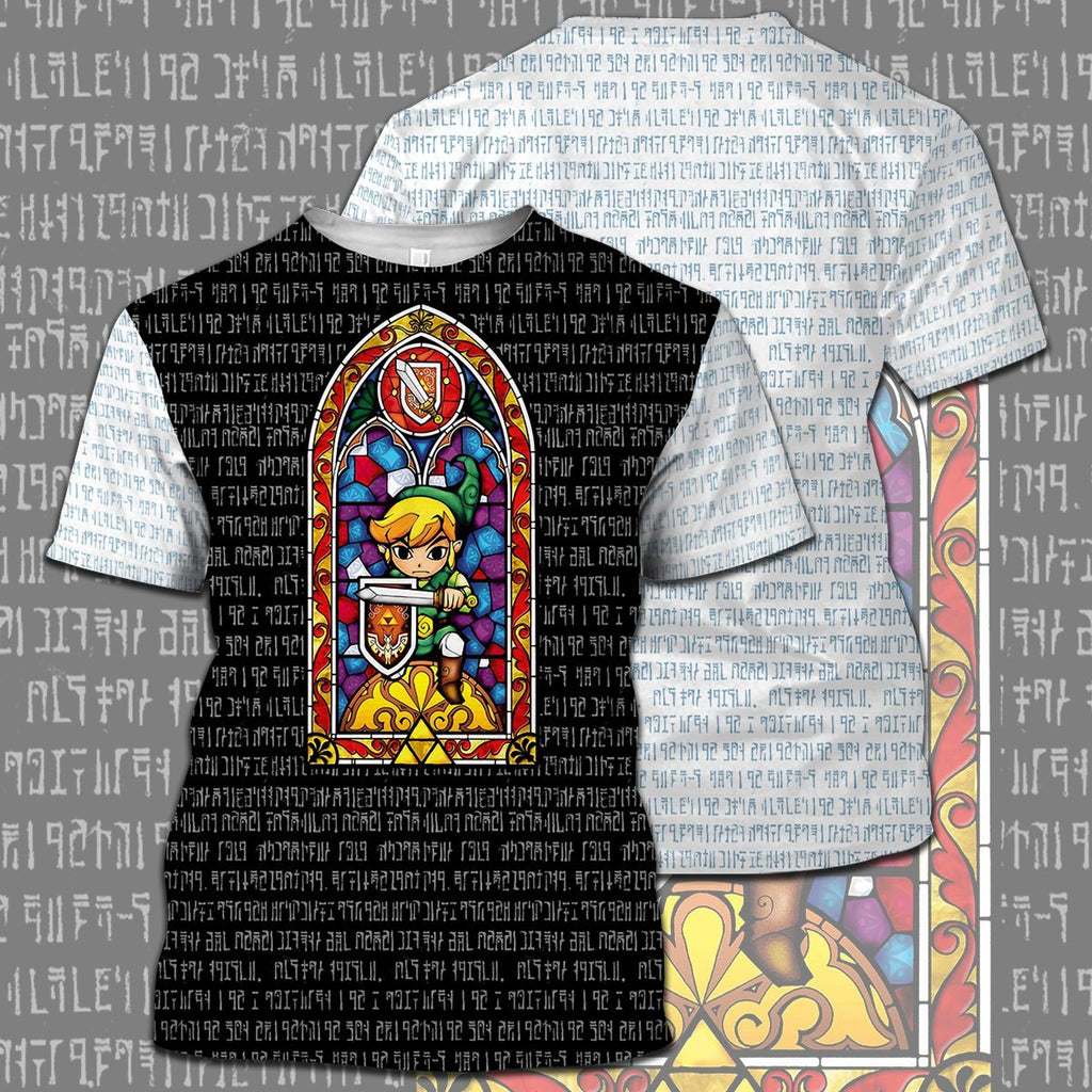  Legend Of Zelda Shirt Link Stained Glass Ancient Language T-shirt Legend Of Zelda Hoodie 