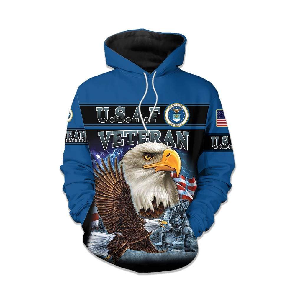 U.S. Air Force Hoodie Army Eagle Hoodie AOP Shirt Blue 3D Hoodie