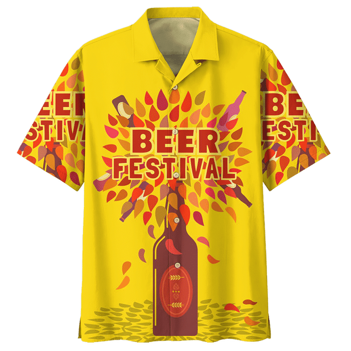 Gifury Beer Hawaiian Shirt Beer Festival Yellow Aloha Shirt Beer Hawaii Shirt 2022