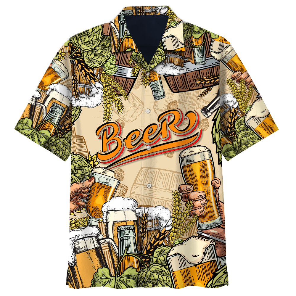 Gifury Beer Hawaiian Shirt Beer Cups With Oats Aloha Shirt Beer Hawaii Shirt 2022