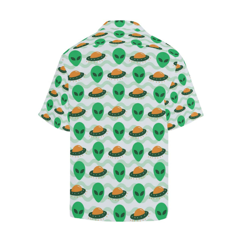 Gifury UFO Aloha Shirt Green Alien Orange UFO White Hawaiian Shirt UFO HawaiiShirt 2023