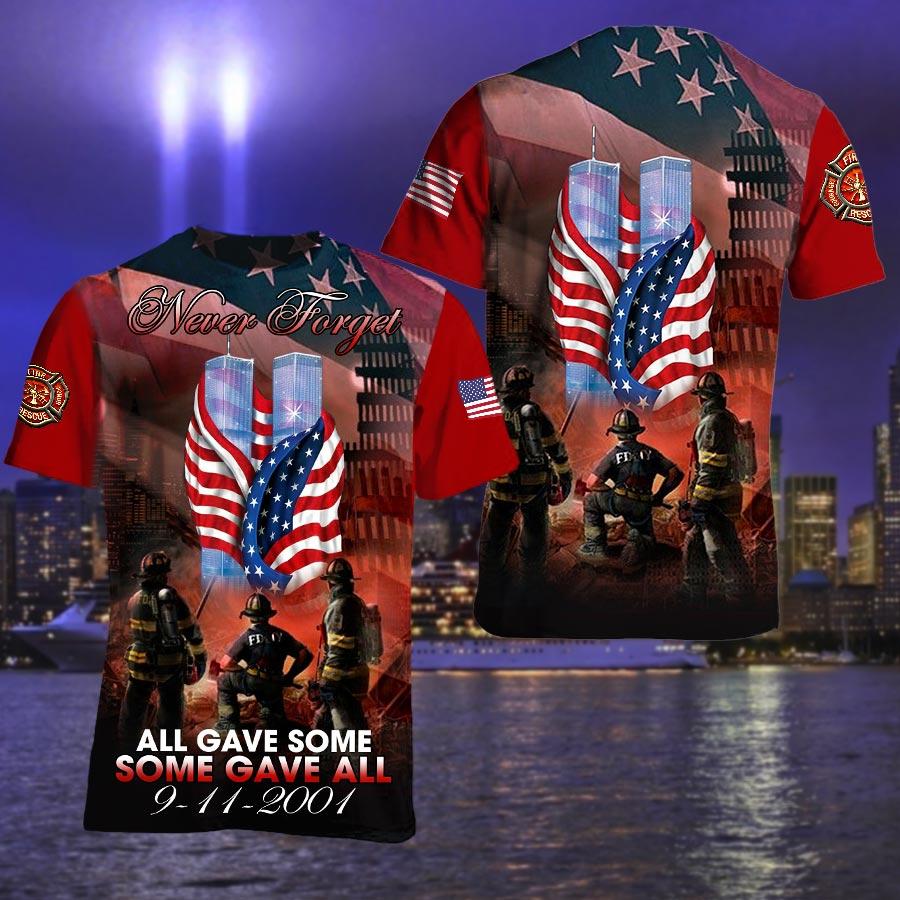 Gifury Patriot Day Shirt September 11th T-shirt Firefighter All Gave Some Some Gave All 09-11-2001 Shirt Patriot Day Apparel 2022