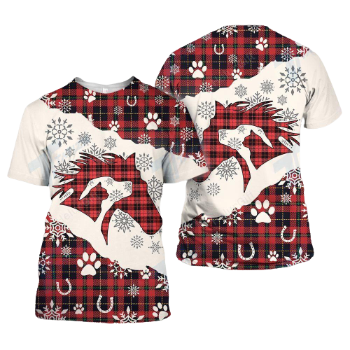 Horse Christmas Shirt Horse Dog Cat Christmas Plaid Red Black Hoodie Horse Christmas Hoodie