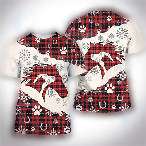 Horse Christmas Shirt Horse Dog Cat Christmas Plaid Red Black Hoodie Horse Christmas Hoodie