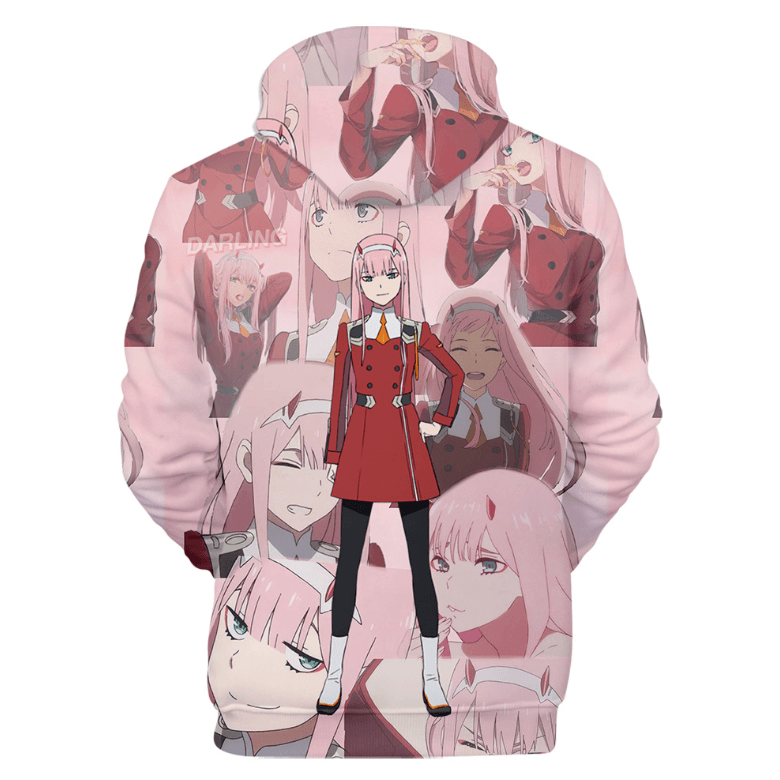  Darling In The Franxx Hoodie Zero Two Faces Pink Hoodie Anime Hoodie Adult Full Size