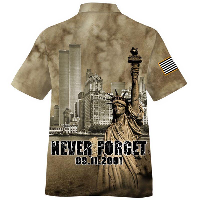 Gifury Patriot Day Hawaiian Shirt Never Forget 09-11-2001 Statue of Liberty Grey Hawaii Aloha Shirt September 11th Hawaii Shirt Patriot Day Apparel 2022