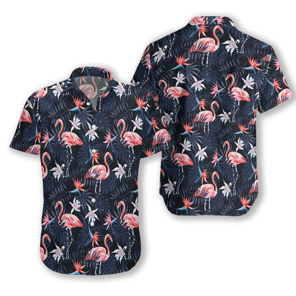 Gifury Flamingo Hawaii Shirt Black Tropical Forest Flamingo Hawaii Shirt Flamingo Aloha Shirt 2024