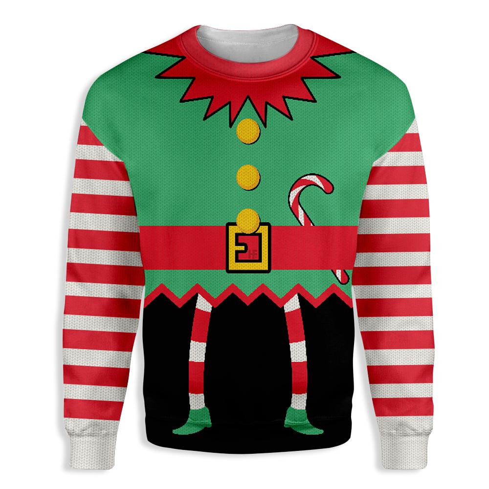 Gifury Elf Ugly Christmas Sweater Elf With Candy Sweater Elf Sweater 2022