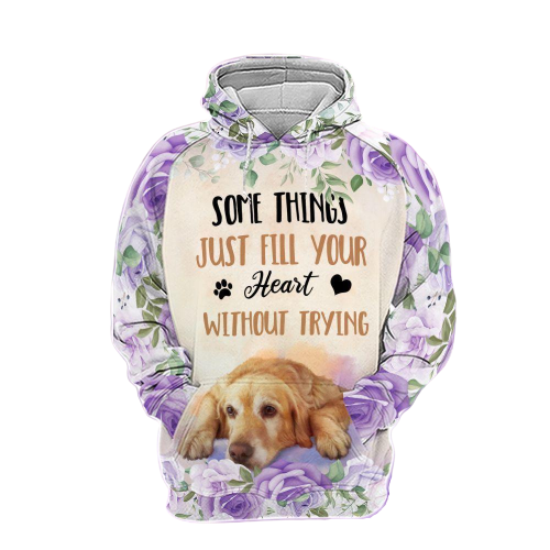 Gifury Dog Golden Retriever Hoodie Some Things Just Fill Your Heart Without Trying Flower Hoodie Dog Hoodie Dog Apparel 2023