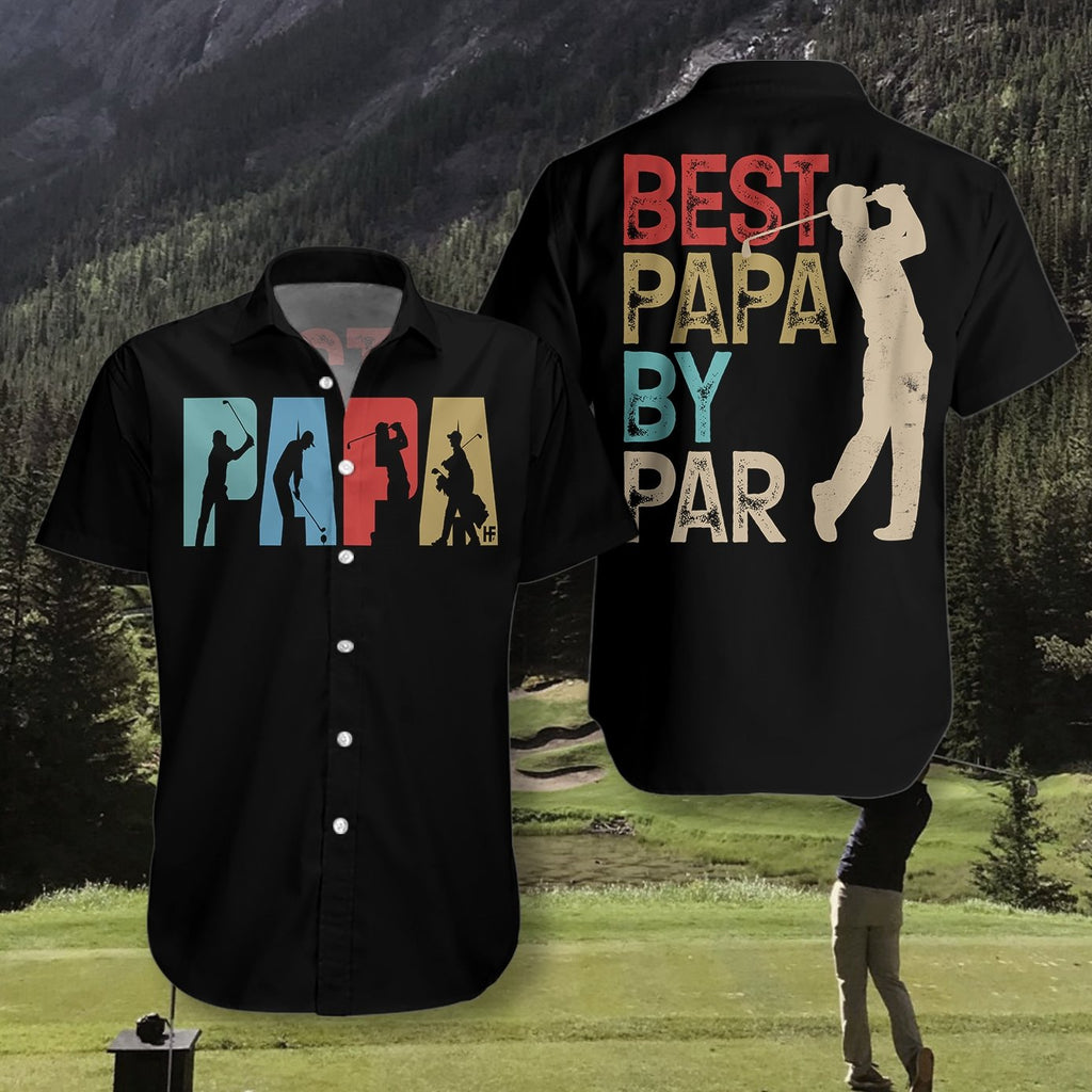 Gifury Father Golfing Hawaiian Shirt Best Papa By Par Hawaii Shirt Best Father's Day Gift Golfing Aloha Shirt 2024