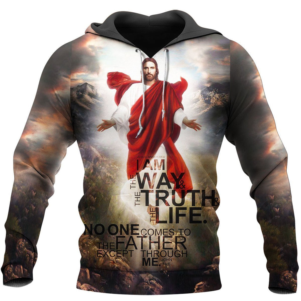  Christian Apparel No One Comes To The Father Except Through Me John 14:6 Jesus T-shirt Hoodie Adult Full Print