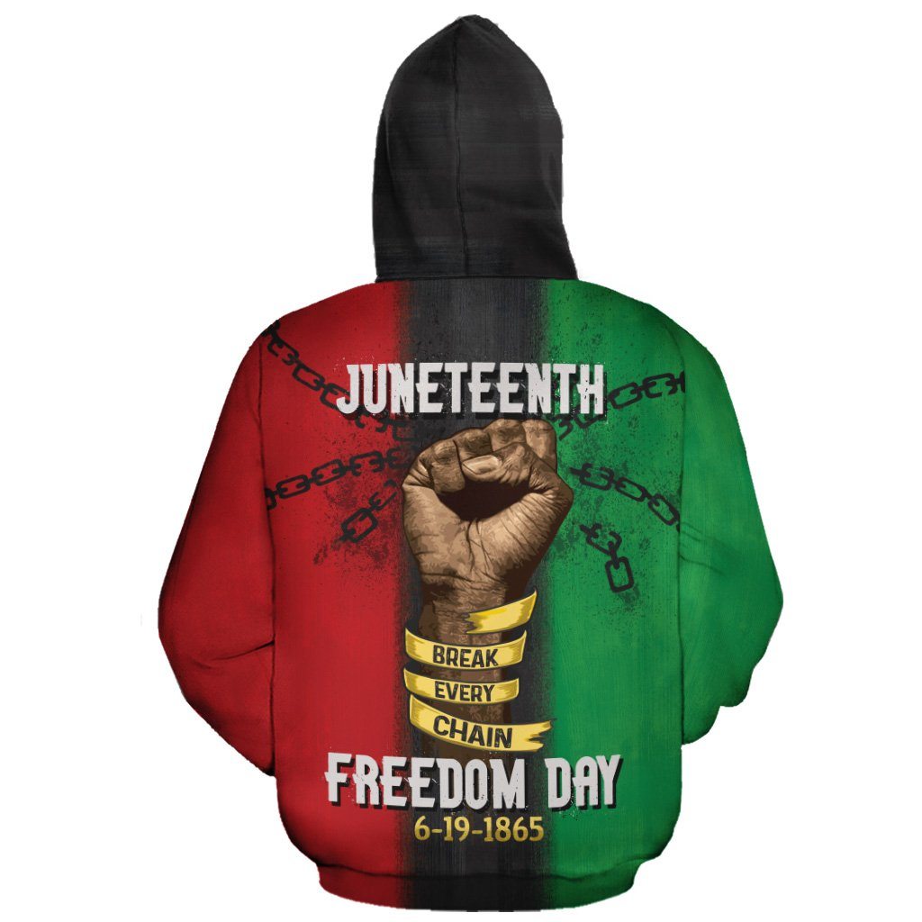 Juneteenth Hoodie Break Every Chain Freedom Day 1865 Hoodie Apparel Adult Full Print Colorful