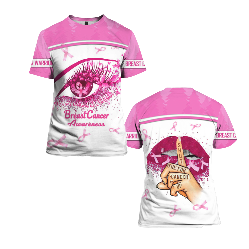 Gifury Breast Cancer Shirt Breast Cancer Awareness The Eye Shut The Fck Up Cancer Sexy Lips Pink White Hoodie Breast Cancer Hoodie 2022